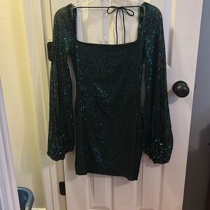 Lucy in the Sky dark green  Sequin Dress
